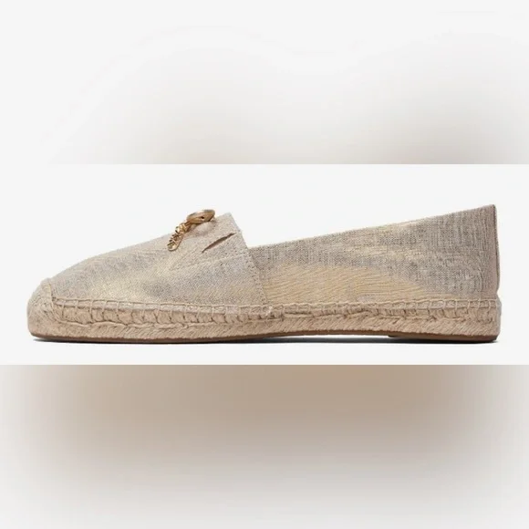 MICHAEL KORSNORI ESPADRILLE Metallic Linen Sz 7